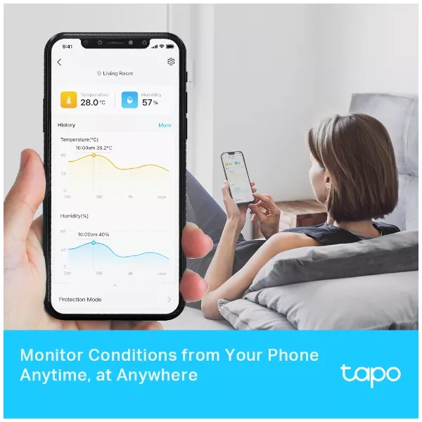 &divide; Sensor inalambrico de temperatura y humedad inteligente tp-link tapo t315 pantalla 2.7"