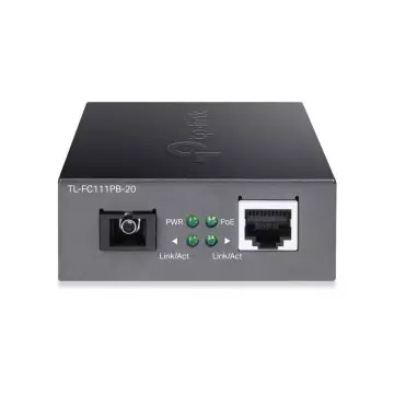 &divide; Convertidor de fibra tp-link fc111pb-20 single-mode sc wdm bidireccional de 1p rj45 10/100 poe a 1p