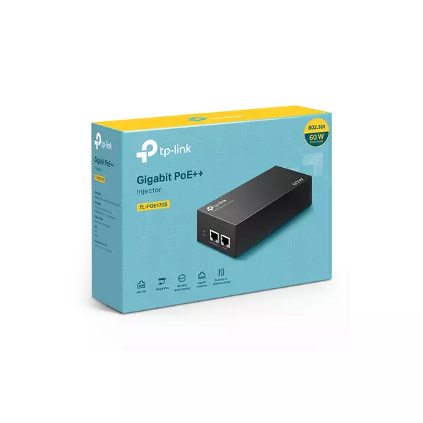 &divide; Poe injector tp-link poe170s 2p gigbit 60w pasa datos y alimentacion por el mismo cable hasta 100 me