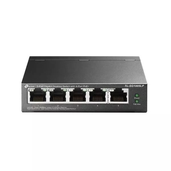 &divide; Switch no gestionable tp-link tl-sg1005lp 5p giga 4p poe+(40w) sobremesa carcasa metalica