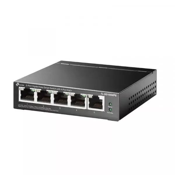 &divide; Switch semigestionables poe+ tp-link sg105mpe 5p gigabit 4p poe+ total poe+ 120w carcasa metalica