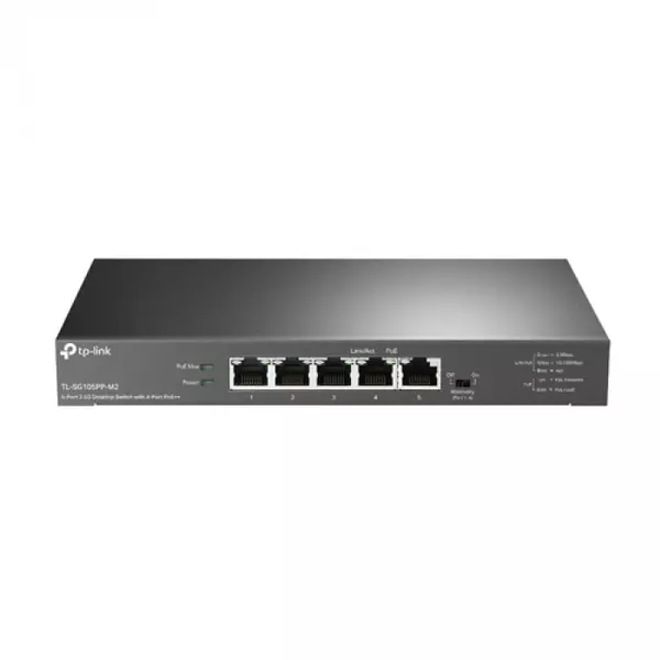 &divide; Switch no gestionable tp-link tl-sg105pp-m2 5p 2.5g con poe++ de 4p admite 60w por puerto max 123w