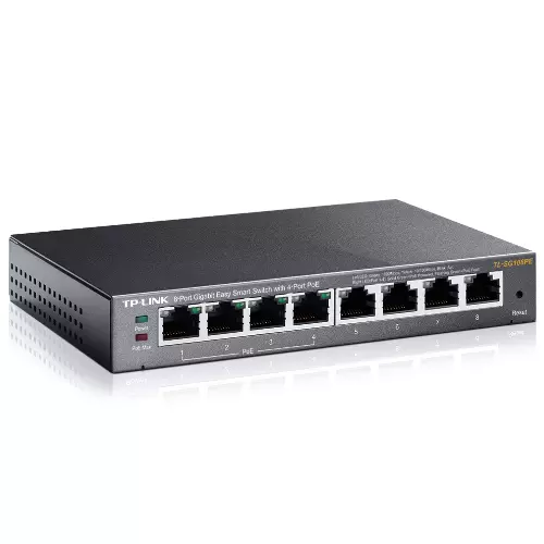 &divide; Switch semigestionable tp-link sg108pe 8p giga alimentacion poe 55w carcasa metalica