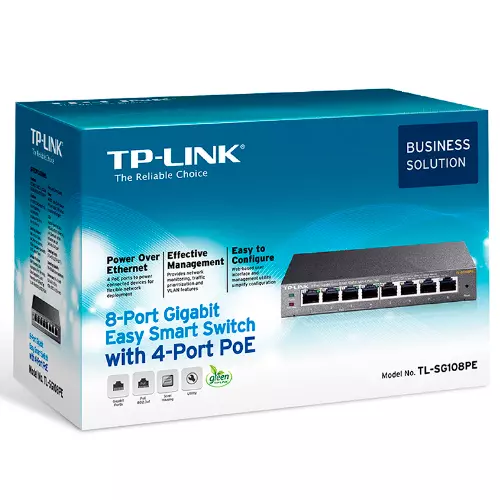 &divide; Switch semigestionable tp-link sg108pe 8p giga alimentacion poe 55w carcasa metalica