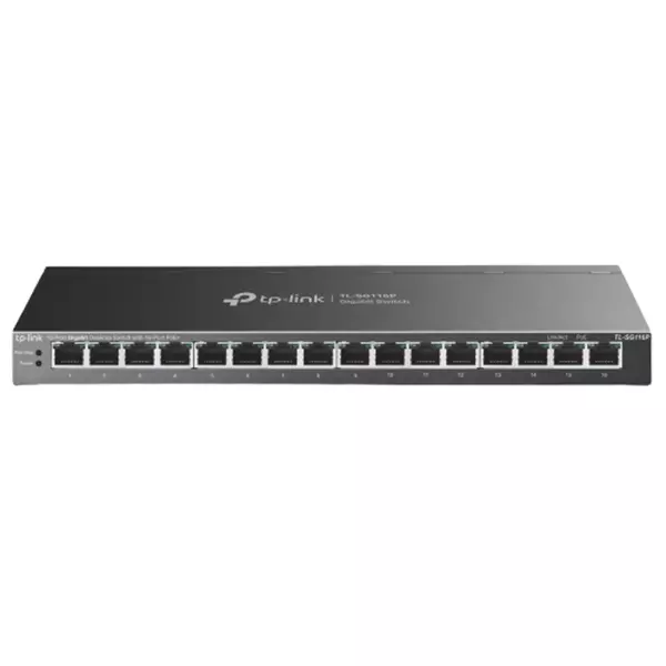 &divide; Switch semigestionable tp-link tl-sg116p 16p giga poe+ 120w carcasa metalica