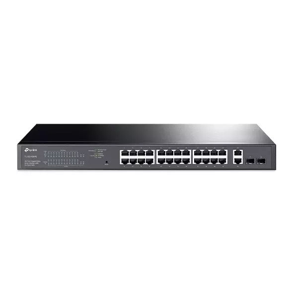 &divide; Switch semigestionable poe+ tp-link tl-sg1428pe 28p giga de estos 24p poe+ (250w) 2p giga sfp