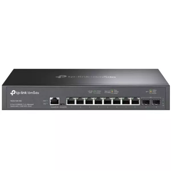 &divide; Switch gestionable l2+ tp-link omada sg3210x-m2 10p 8x2.5gb 2x10gb sfp+ app metalico rack negro