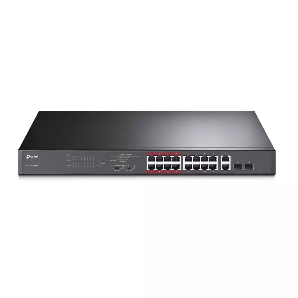 &divide; Switch no gestionable tp-link tl-sl1218mp 16p ethernet y 2p combo poe 192w carcasa metalica 19" rack