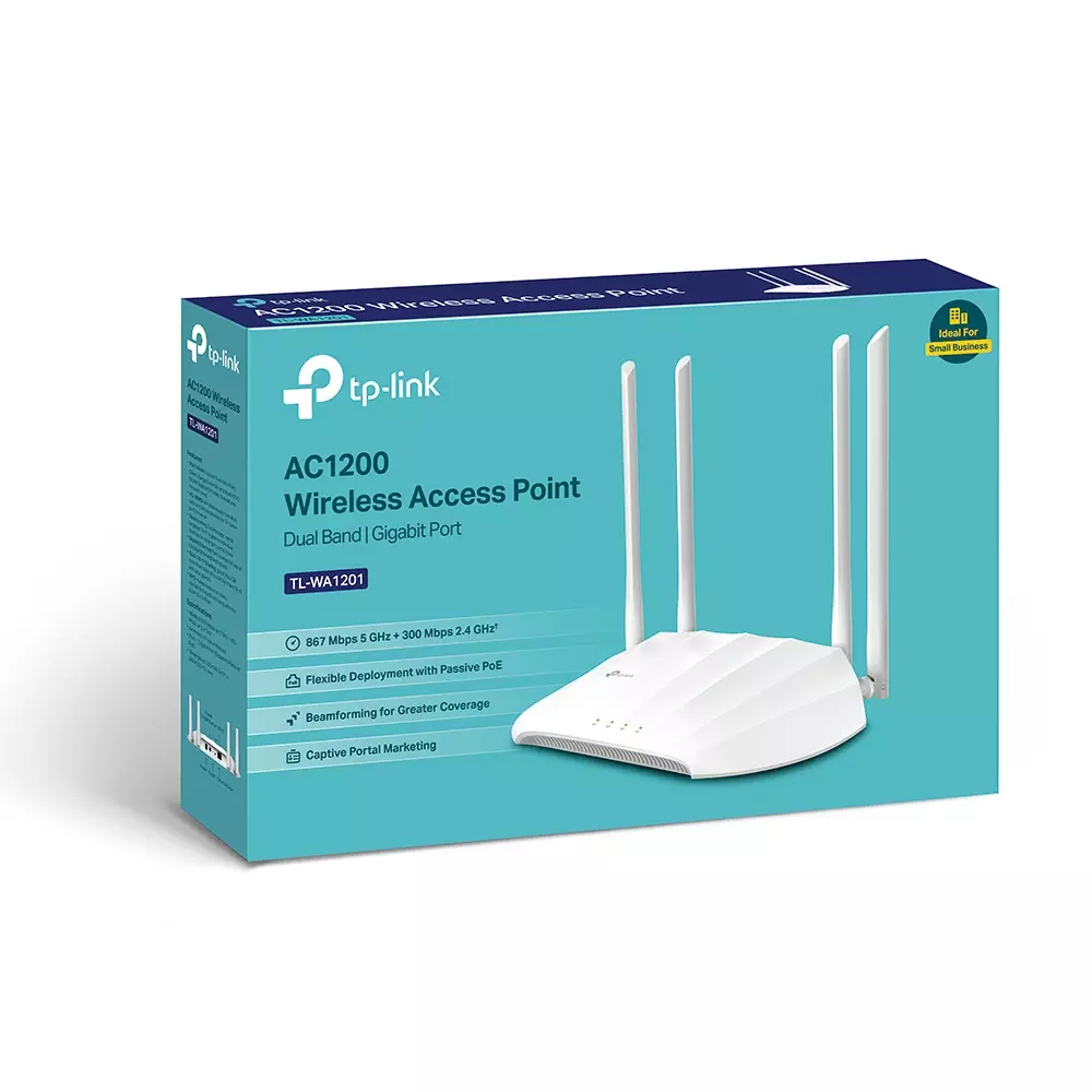 &divide; Punto de acceso interior wifi tp-link wa1201 ac1200 dual band 5ghz / 2.4ghz 4 antenas fijas poe pasi