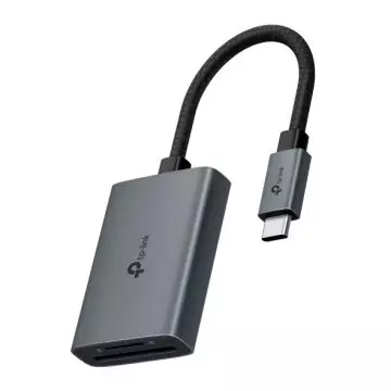 &divide; Card reader externo usb-c tplink ua430c sd, microsd carcasa de aluminio
