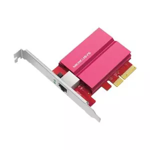 &divide; Tarjeta de red pcie mercusys ma510e 10g interior 1x10g rj45 multi-speed expres3.0x4 wol perfil bajo
