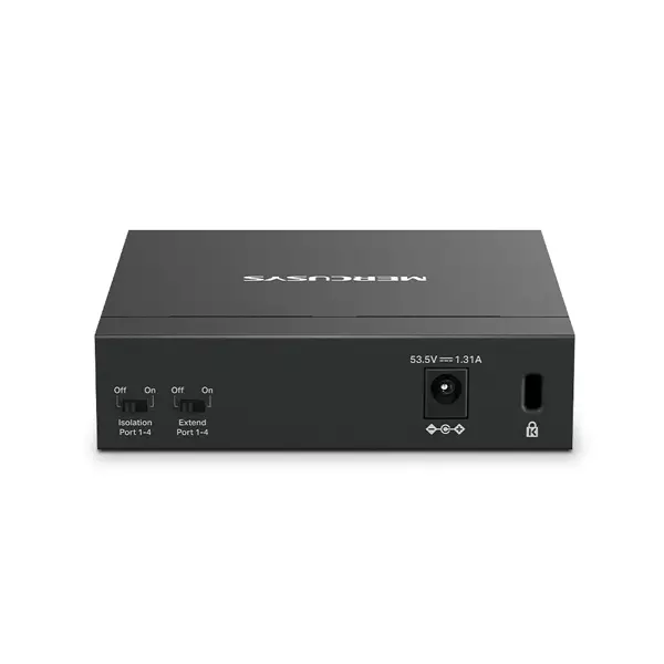 &divide; Switch no gestionable mercusys ms105gp 5p 10/100/1000 de estos 4p poe+ 65w ethernet mini desktop