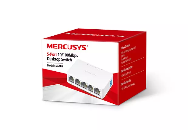 &divide; Switch no gestionable mercusys ms105 5p 10/100 ethernet mini desktop
