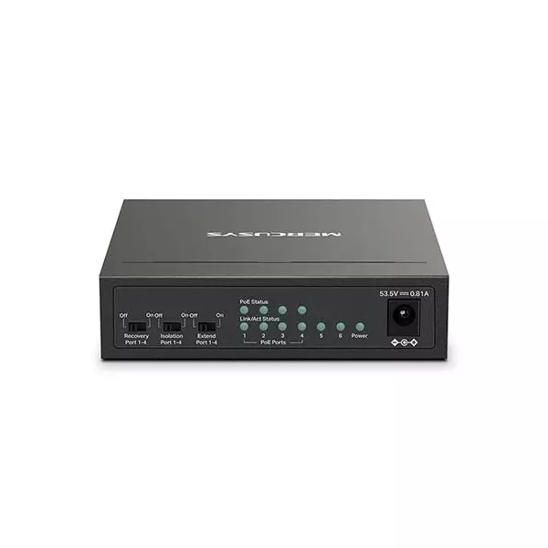 &divide; Switch poe+ no gestionable mercusys ms106lp 6p 10/100 con 4p poe+ 30w ethernet mini desktop