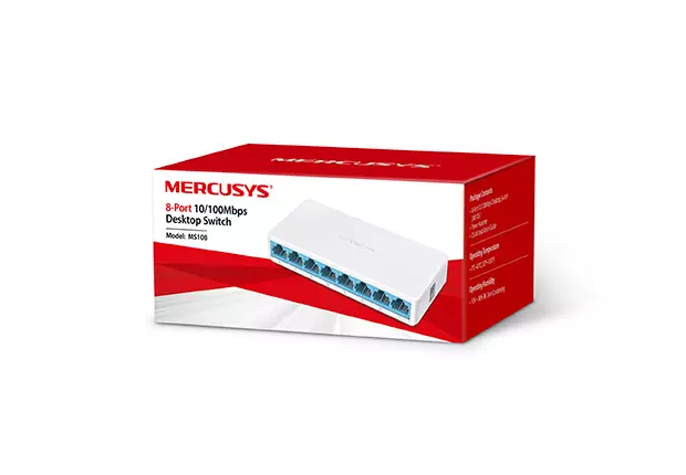 &divide; Switch no gestionable mercusys ms108 8p 10/100 ethernet mini desktop