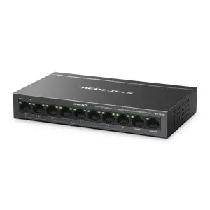 &divide; Switch poe+ no gestionable mercusys ms110cmp 10p 10xrj45 100mbps 8xpoe+ 2xgbps 65w 250m