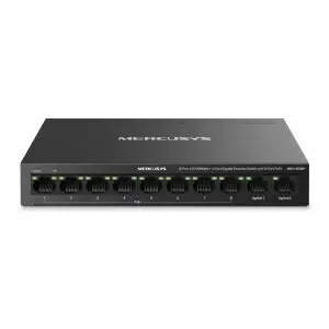 &divide; Switch poe+ no gestionable mercusys ms110cmp 10p 10xrj45 100mbps 8xpoe+ 2xgbps 65w 250m
