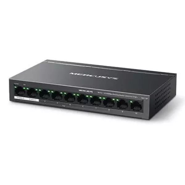 &divide; Switch poe+ no gestionable mercusys ms110p 10p 10/100 con 8p poe+ 65w ethernet mini desktop