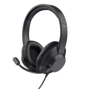 &divide; Headset usb-c trust ayda max color negro cable 1,8m adaptador usb-c a usb-a