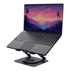 &divide; Soporte de portatil trust zeff metalico color negro plegable giratorio hasta 16" 10kg