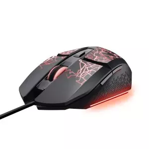 &divide; Mouse trust gxt 113 felox usb 2.0 6400 dpi ajustable 6 botones iluminacion led color negro