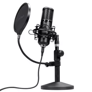&divide; Microfono trust usb gxt 269 emita ii cardioide soporte metal antivibracion mute negro