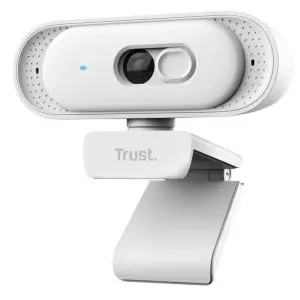 &divide; Webcam trust tomar 2k qhd 2560x1440 30fps fov 76 grados reduccion ruido privacidad blanco