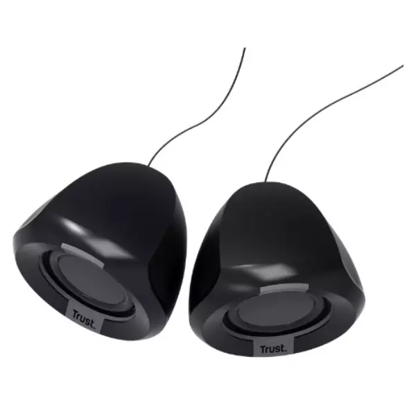 &divide; Altavoces 2.0 trust polo 25164 4w rms max 8w control de volumen jack 3.5 alimentados por usb color n