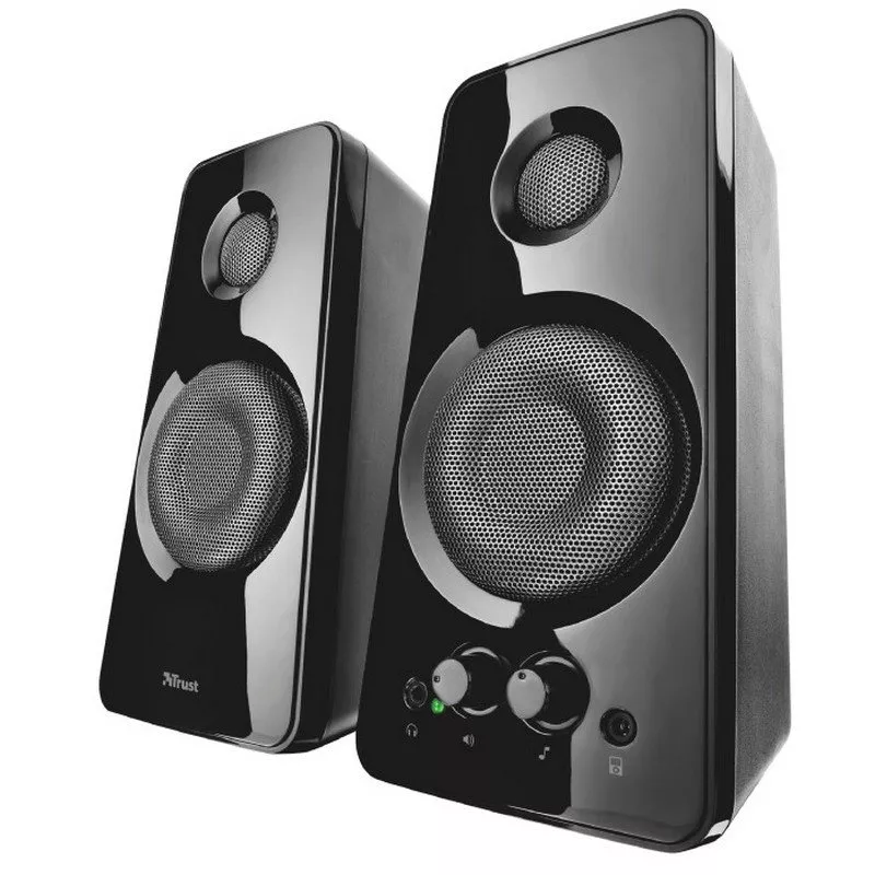 &divide; Altavoces 2.0 trust 2.0 tytan 18w rms 36w max autoalimentado usb conexion frontal auriculares negro