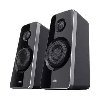 &divide; Altavoces 2.1 trust tytan subwoofer de madera, mando a distancia potencia salida 60w rms negro*
