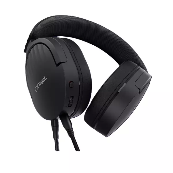 &divide; Headset trust gaming gxt 489 negro fayzo 24898 microfono desmontable plegable cable trenzado 1,2m ja