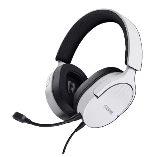 &divide; Headset jack 3.5mm trust gxt 489 fayzo mic extraible plegable 1.2m blanco