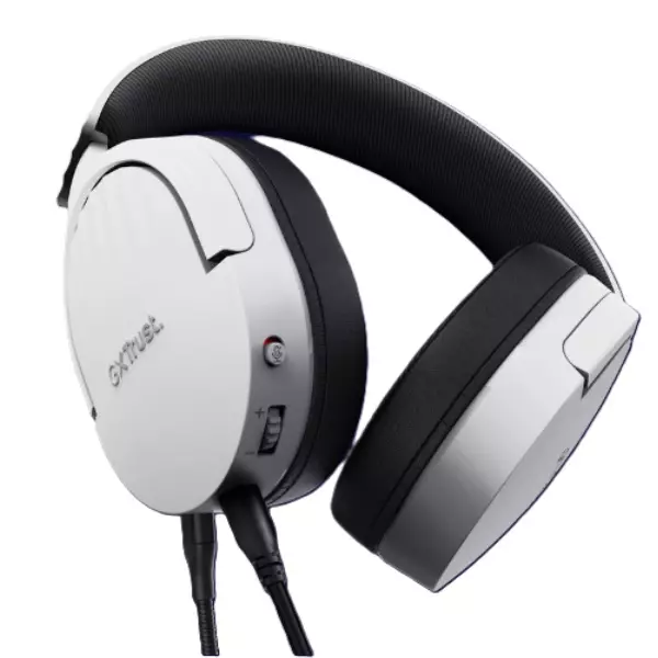 &divide; Headset jack 3.5mm trust gxt 489 fayzo mic extraible plegable 1.2m blanco