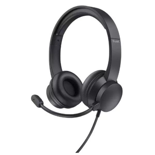 &divide; Headset trust hs-260 25334 usb usb adaptador usb-c microfono plegable con cancelacion de ruido