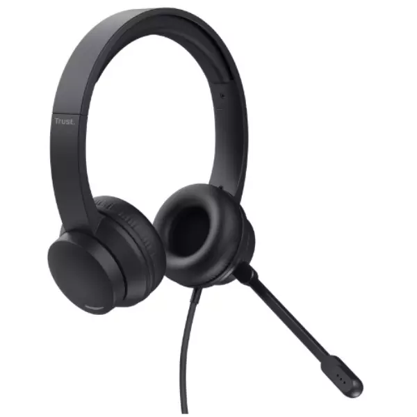 &divide; Headset trust hs-260 25334 usb usb adaptador usb-c microfono plegable con cancelacion de ruido
