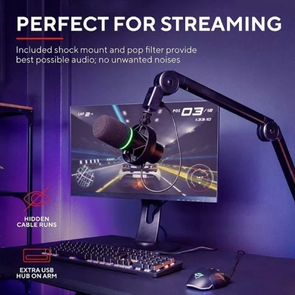 &divide; Microfono trust gaming gxt 255+ onyx microfono y brazo usb 180cm 24354