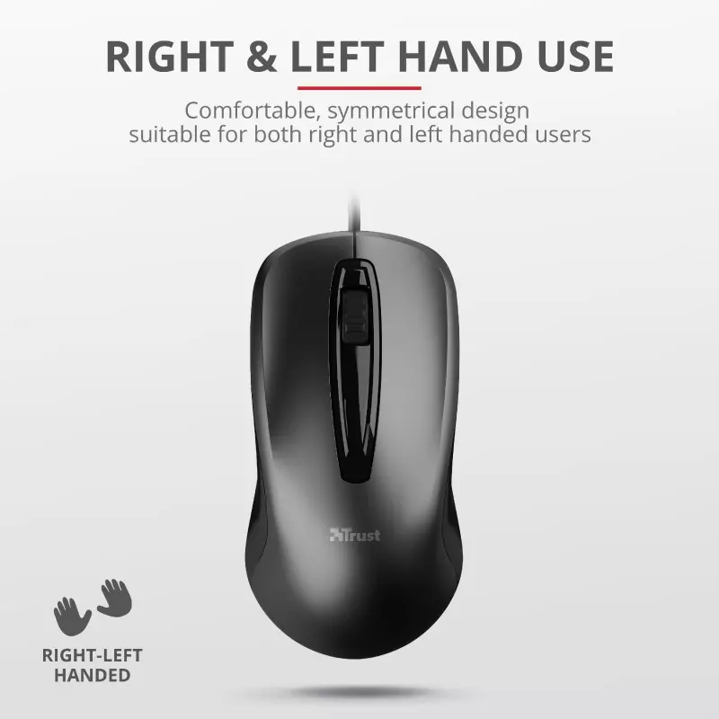 &divide; Mouse trust carve usb 3 botones y rueda desplazamiento 1200dpi color negro 23733