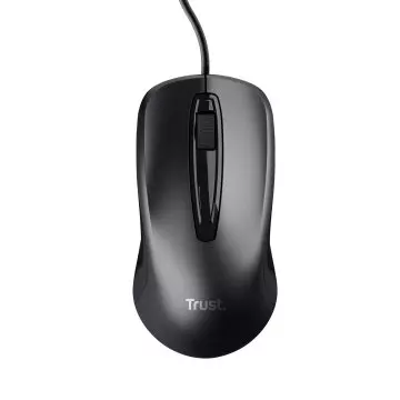 &divide; Mouse trust carve usb 3 botones y rueda desplazamiento 1200dpi color negro 23733