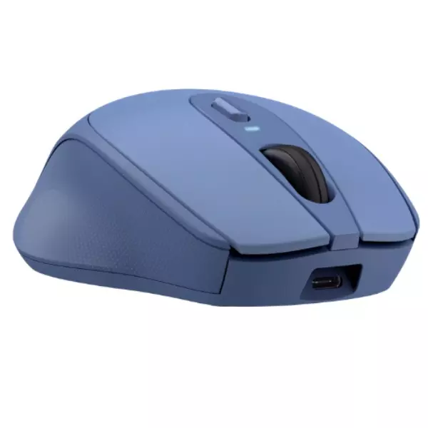 &divide; Mouse trust wireless zaya azul 25039 - recargable usb-c - 4 botones - 800/1200/1600dpi - receptor us