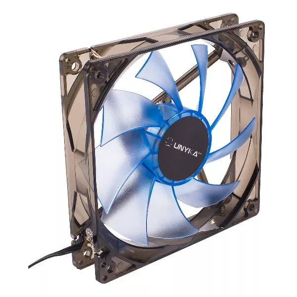 &divide; Ventilador interno unykach 120mm translucido con led blue 9 aspas
