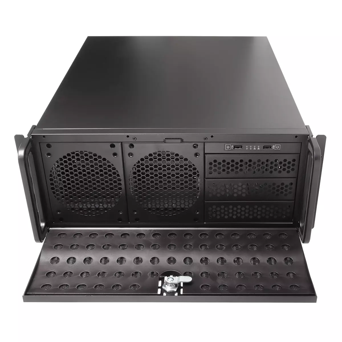 &divide; Caja rack 19 4u unykach uk4129 e-atx 3x5.25" 8x3.5" sin f.a atx cerradura negro