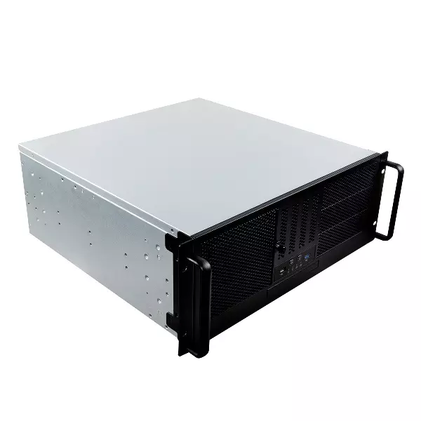 &divide; Caja rack 19 4u unykach uk4329 atx 3x5.25" 1xslim-odd 4x3.5"/2.5" sin f.a atx usb-c negro
