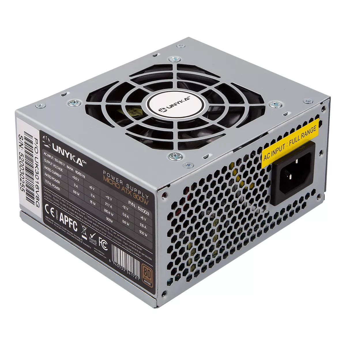 &divide; Fuente alimentacion sfx unykach 52003 300w 80+ bronze oem