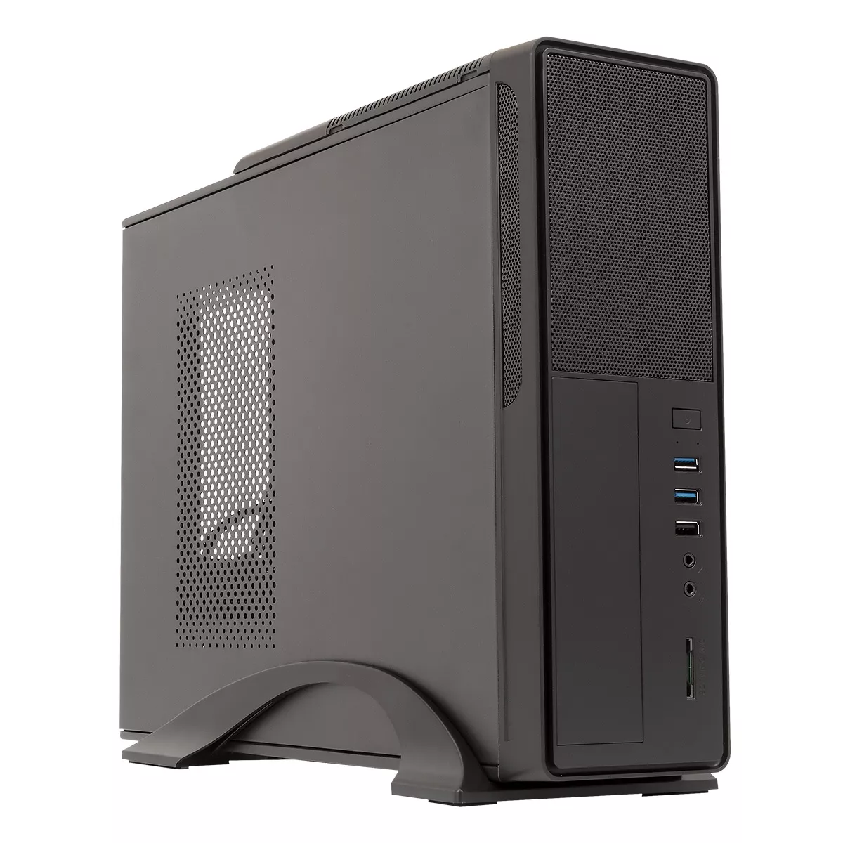 &divide; Caja microatx slim unyka matx uk2010 permite posicion horizontal o vertical color negro con fuente s