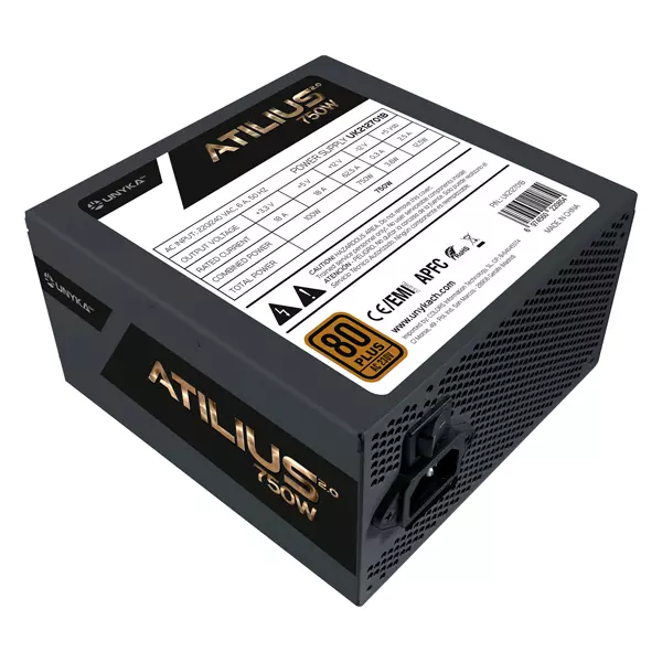 &divide; Fuente de alimentaci?n unyka 750w atilus 80plus bronze pfc activo ventilador 120mm ultra silenci