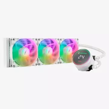 &divide; Sistema de refrigeracion liquida unyka uk353101 aquastorm 360 blanco 3x vent. 120mm 1800 rpm argb di