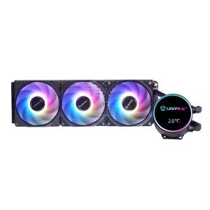 &divide; Refrigeracion liquida unykach uk363101 aquastorm neo 360 360mm 3x120mm tdp 300w argb lcd negro