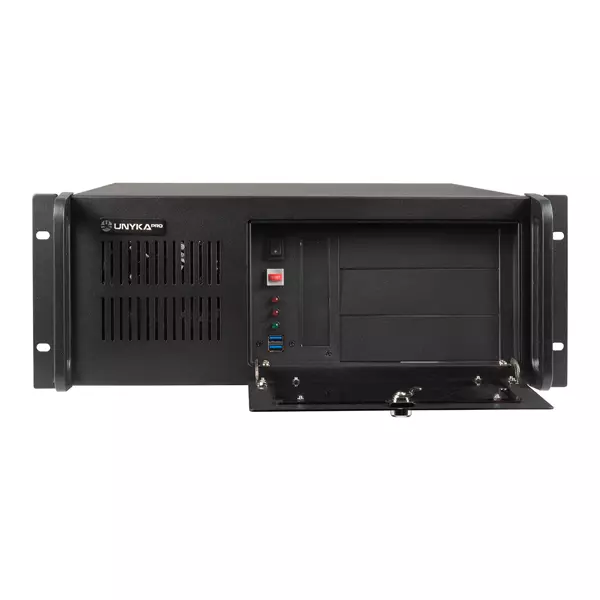&divide; Caja rack 19" 4u unyka uk4229 evo frontal con puerta de seguridad filtro antipolvo usb 3.0 sin fuen