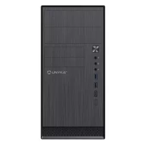 &divide; Caja microatx unyka aero c12 frontal aluminio cepillado usb3,0 usb-c color negro sin f.a uk52110v2