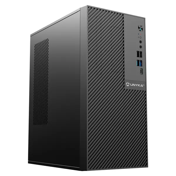 &divide; Caja micro atx slim unykach numen 500 pro 17l gpu max 335mm cpu max 135mm sin f.a usb-c negro